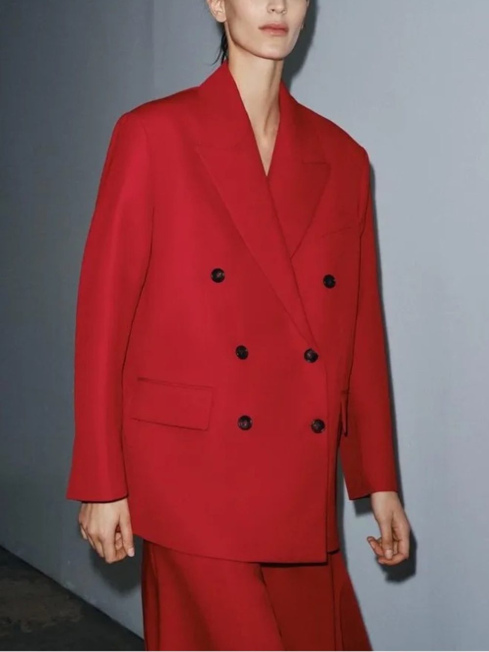 NEW ZARA WOMAN ZW COLLECTION DOUBLE-BREASTED BLAZER 9187/062/600 - MEDIUM